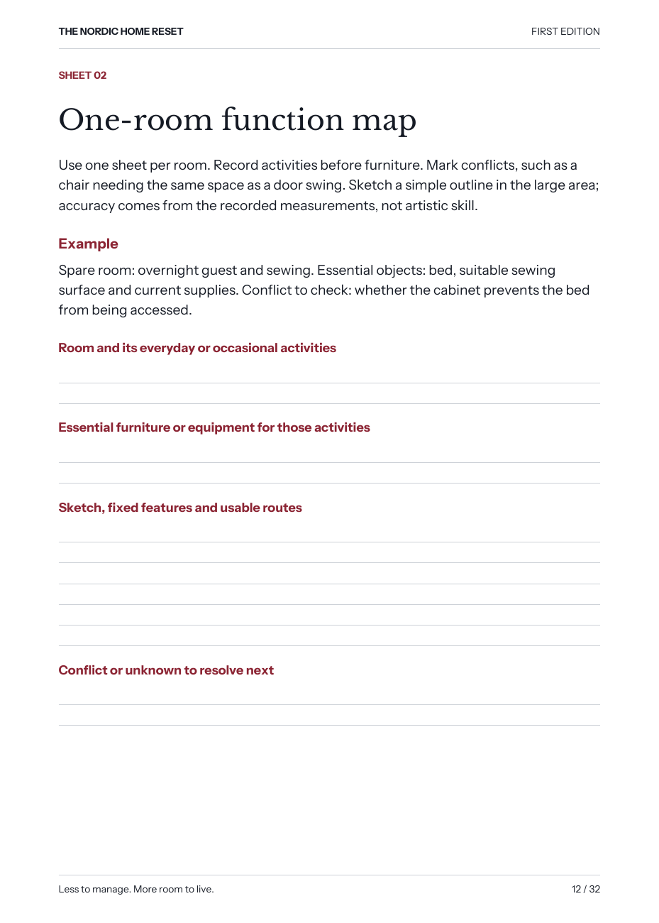 Sample page 12 of The Downsizing Workbook